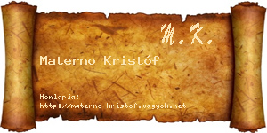 Materno Kristóf névjegykártya